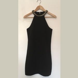 Black Bedazzled Collar Dress